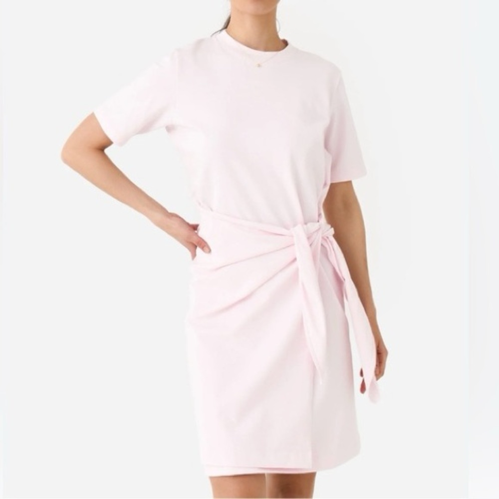 Vince Rosewater Cotton Short Sleeve T-Shirt Tie Side Dress Classic Size Small